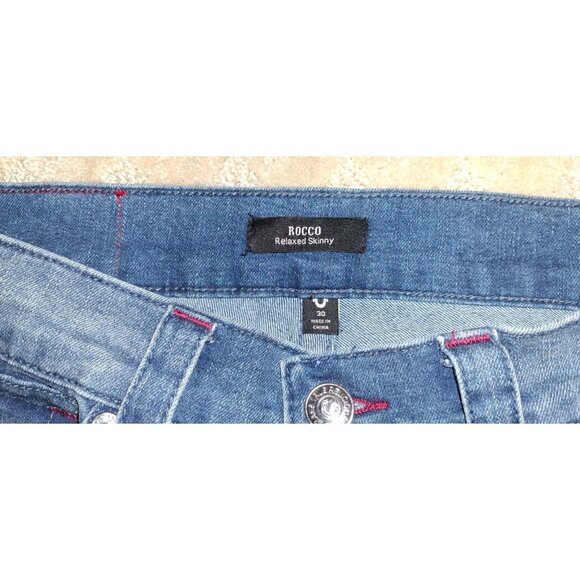 True Religion Jeans Men's Size 30x30 Rocco Relaxed Skinny Flap Pocket World Tour - Picture 2 of 6